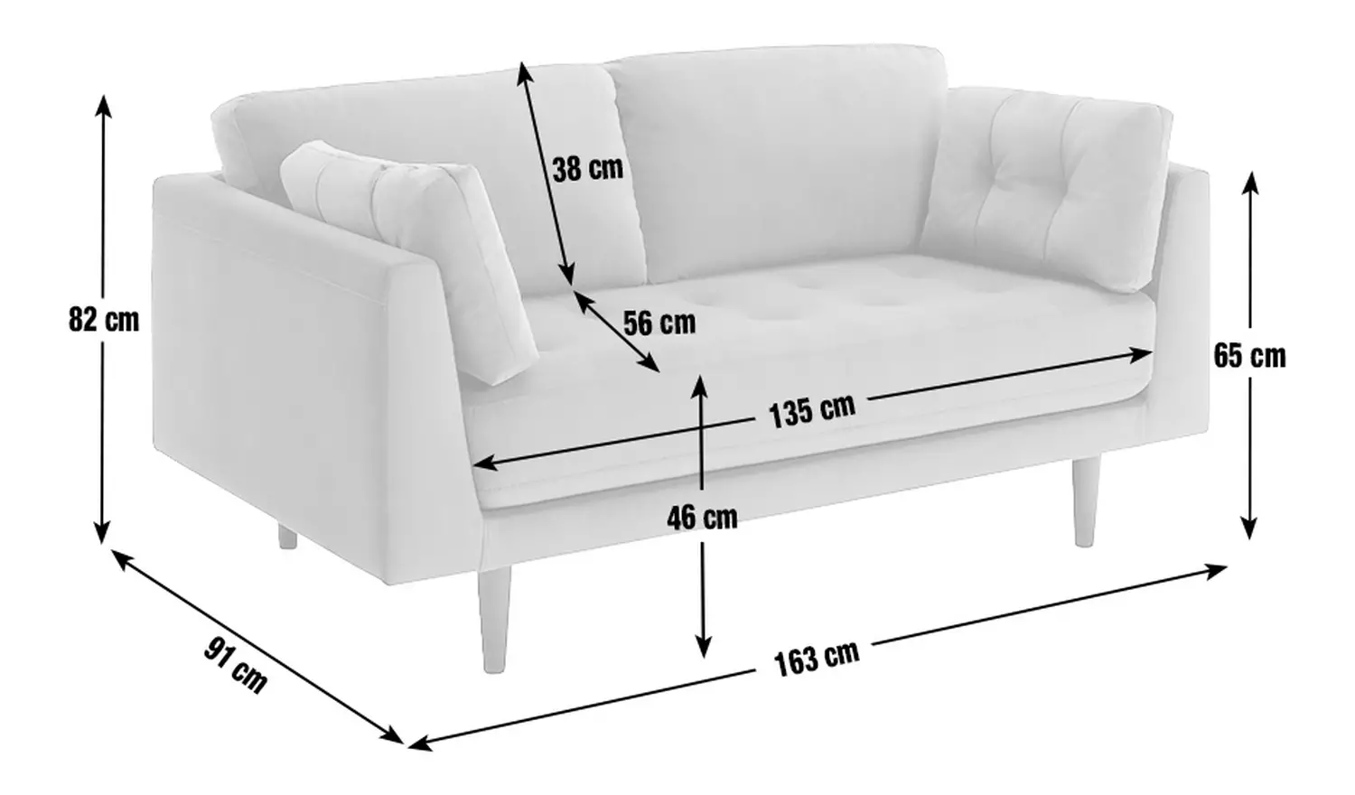 Habitat Kleo Fabric 2 Seater Sofa - Forest Green
