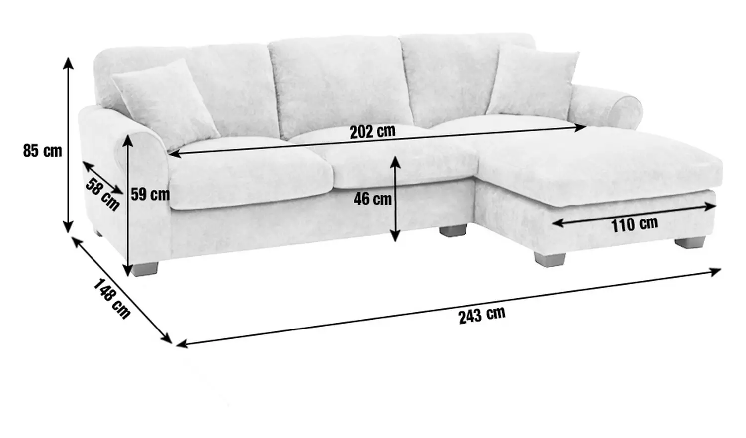 Argos Home Taylor Fabric Right Hand Corner Sofa - Blue