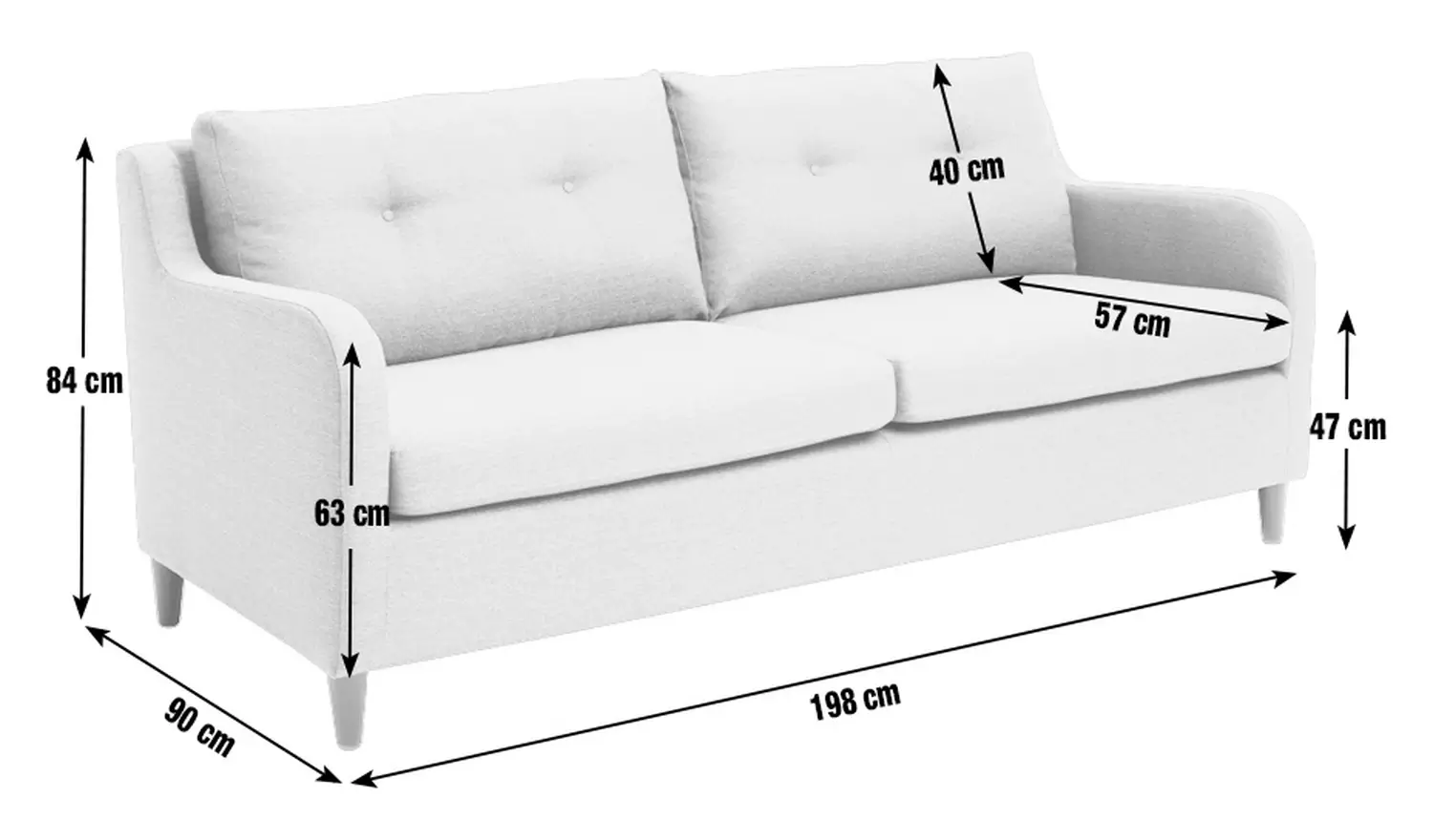 Habitat Dylan Fabric 3 Seater Sofa - Charcoal