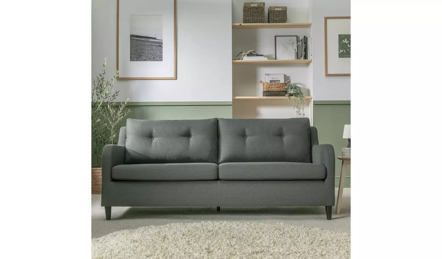 Habitat Dylan Fabric 3 Seater Sofa - Charcoal
