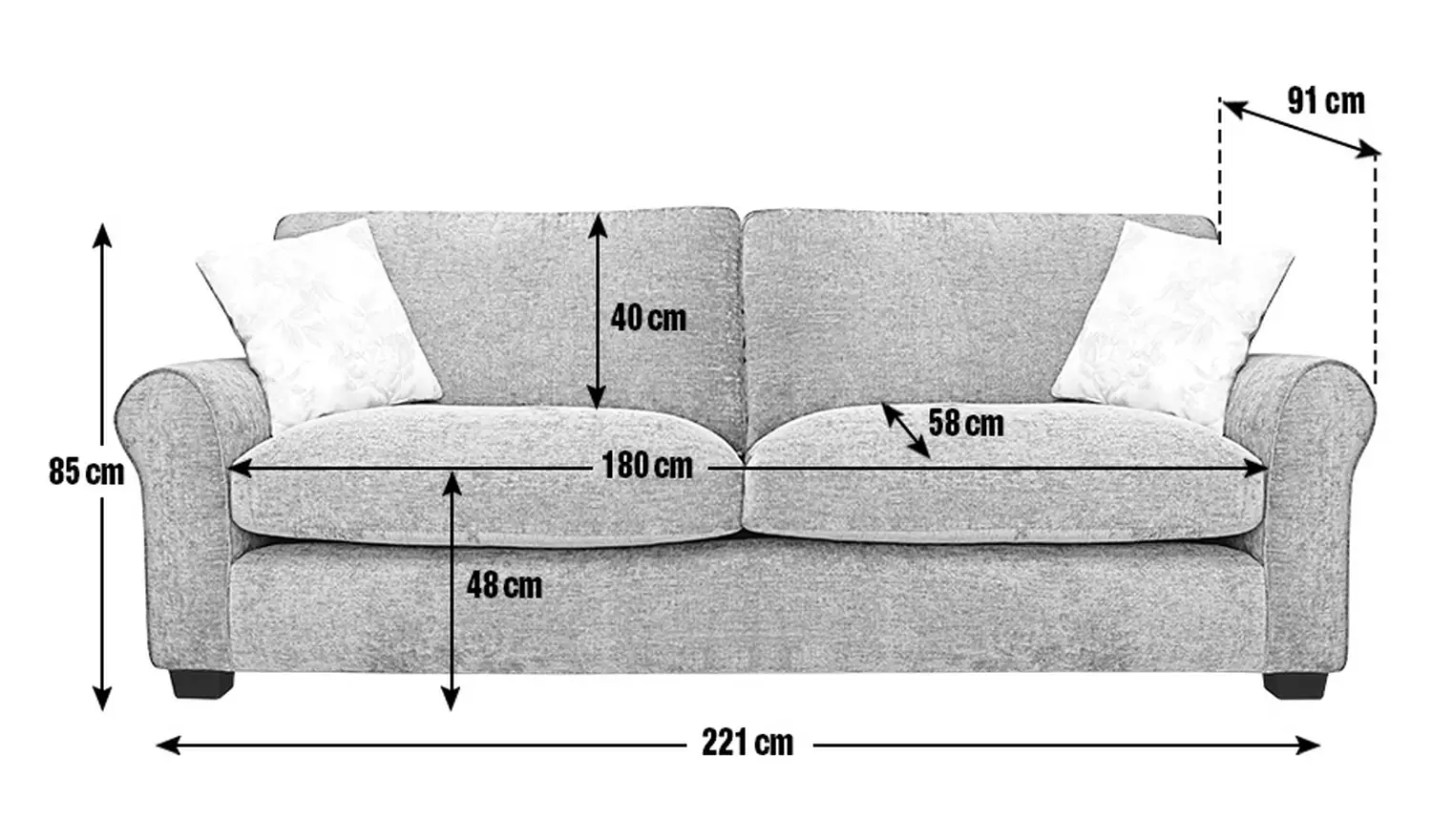 Argos Home Taylor Fabric 4 Seater Sofa - Blue