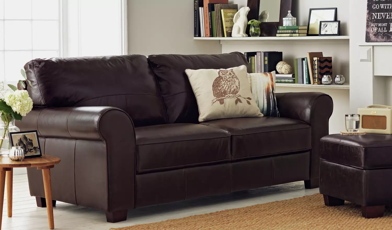 Argos Home Salisbury Leather 3 Seater Sofa - Chocolate