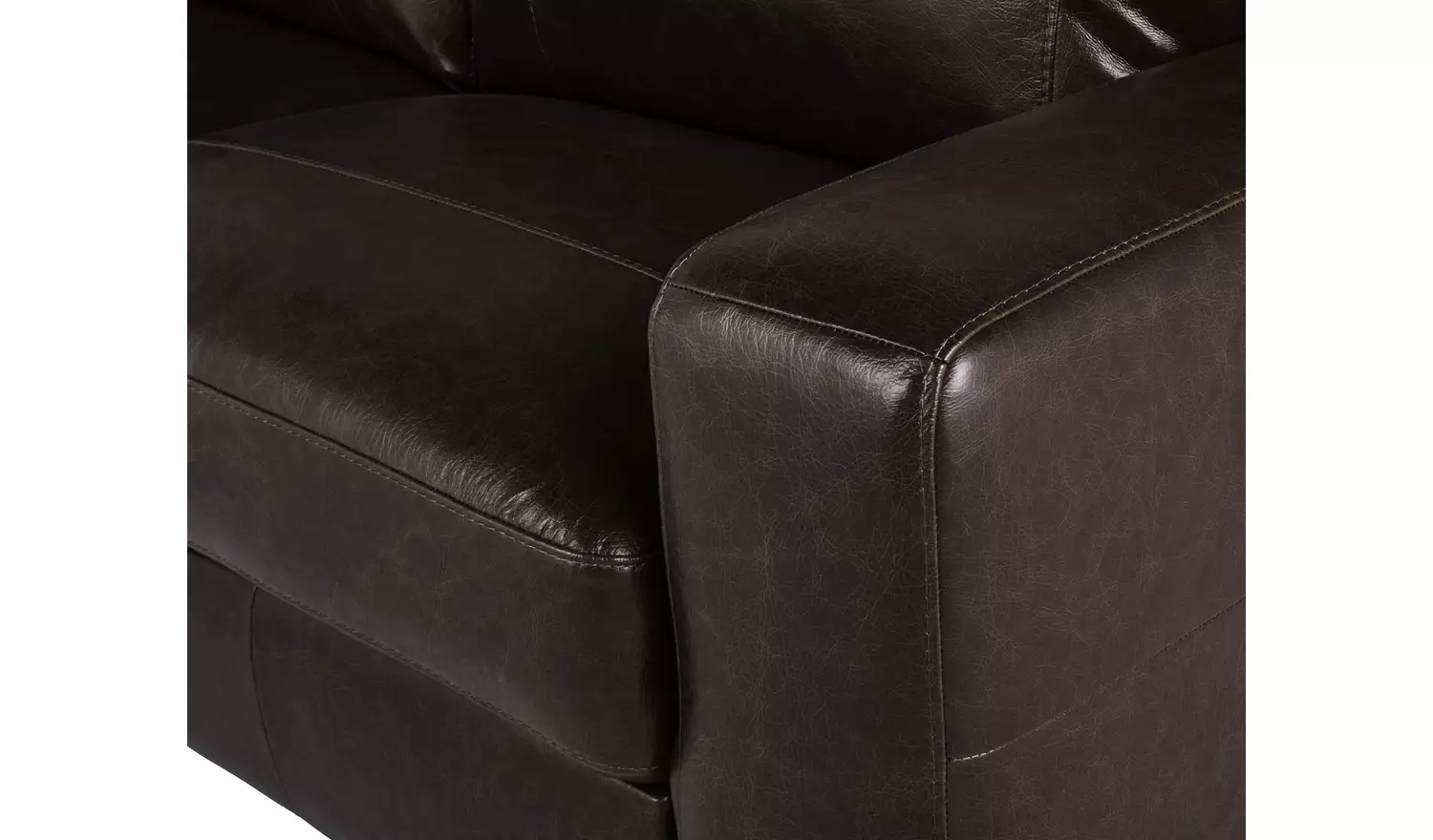 Argos Home Salisbury Leather 3 Seater Sofa - Chocolate
