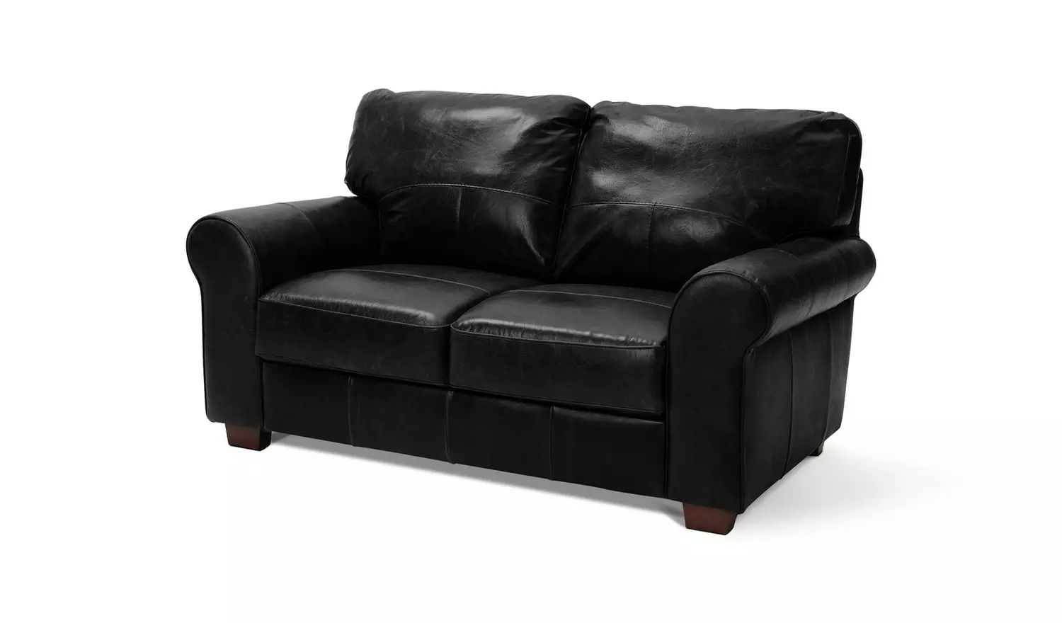 Argos Home Salisbury Leather 2 Seater Sofa - Black