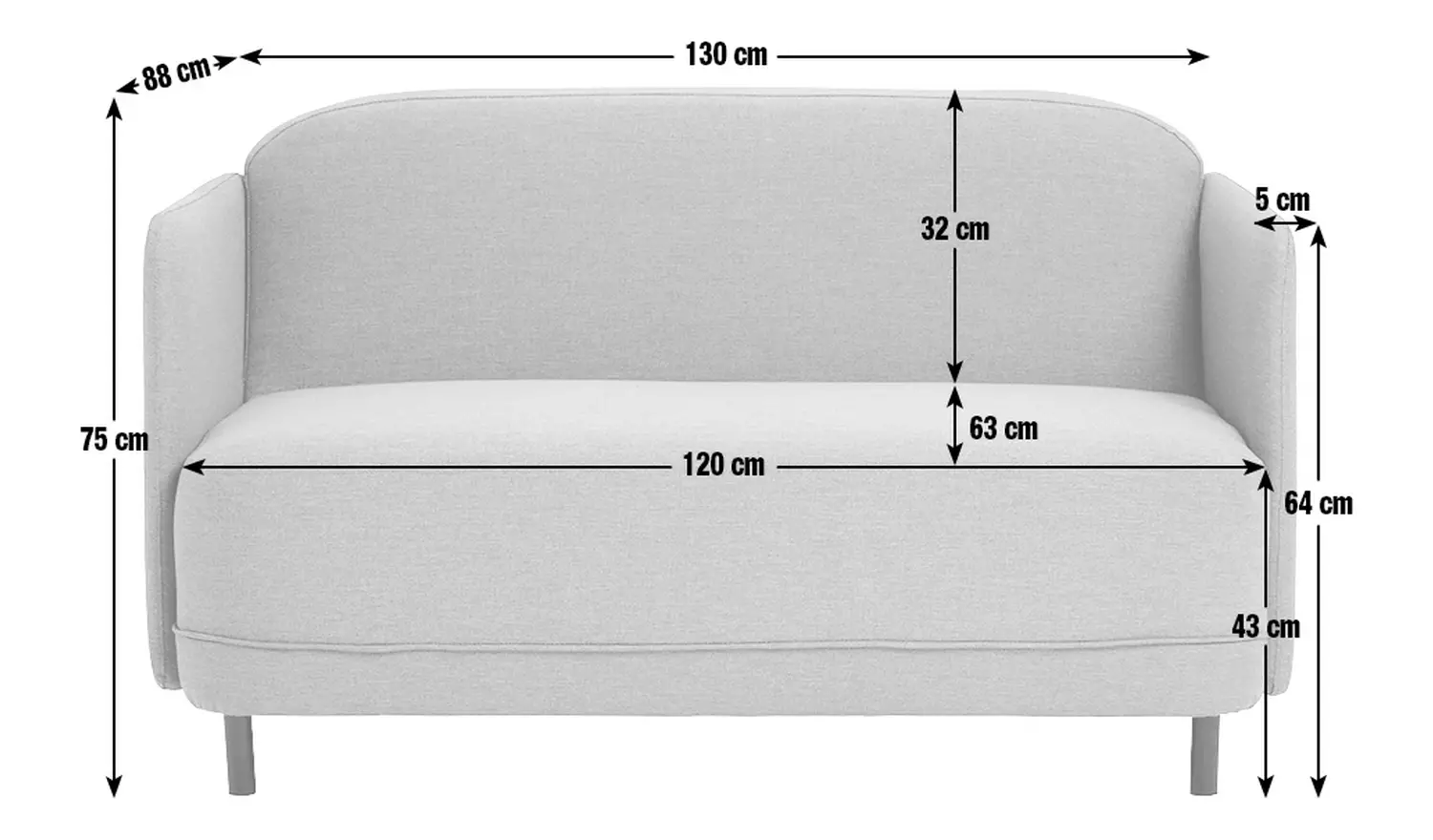 Habitat Mina Fabric 2 Seater Sofa in a Box - Grey