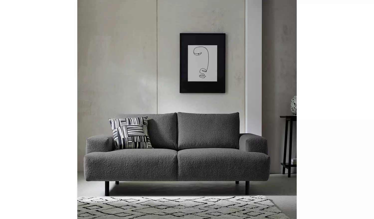 Habitat Julien Fabric 2 Seater Sofa - Charcoal