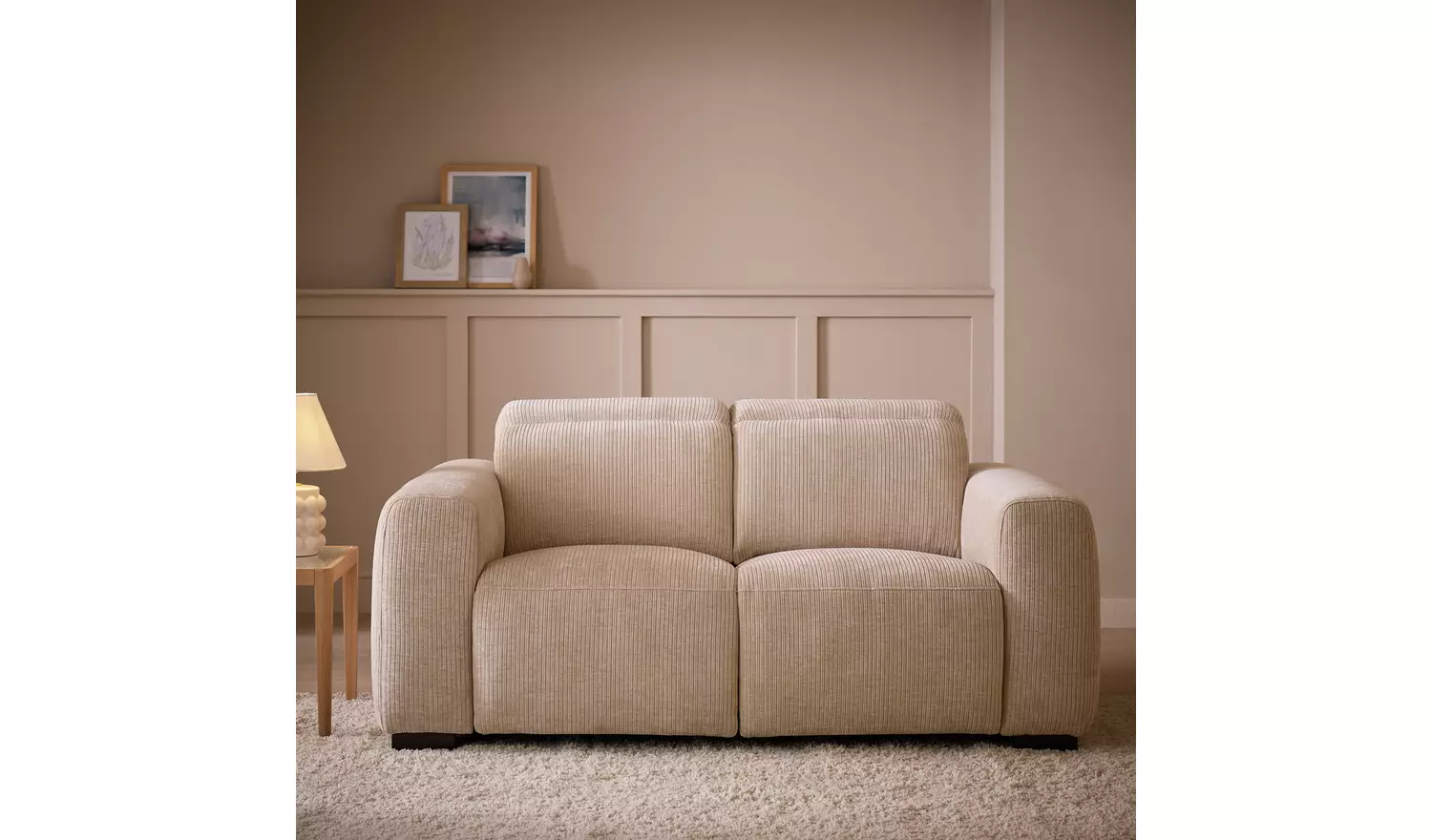 Habitat Reggie Fabric 3 Seater Recliner Sofa - Beige
