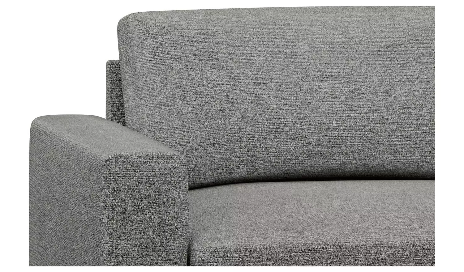 Hutch Slim Fabric Block Arm 5 Seater Corner Sofa - Dove Grey