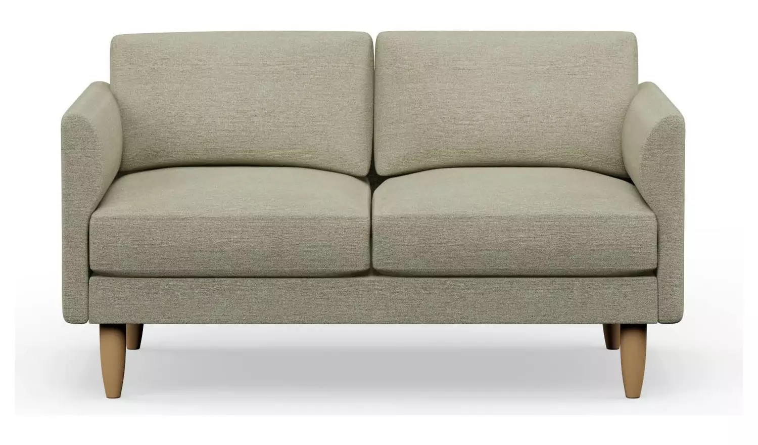 Hutch Fabric Curve Arm 2 Seater Sofa - Oat