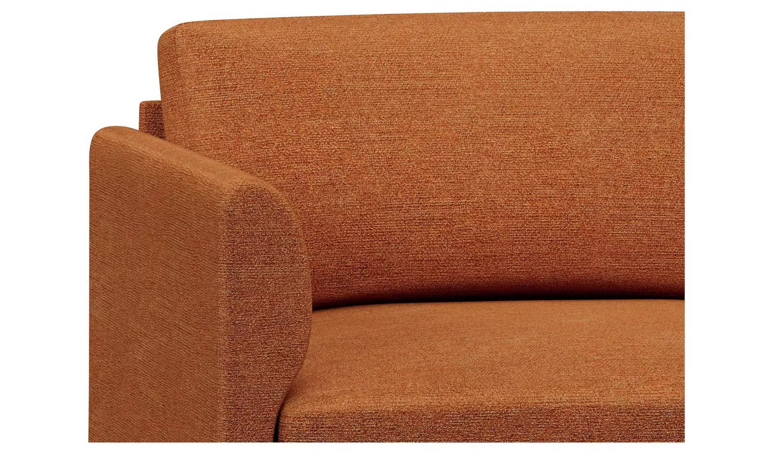 Hutch Fabric Curve Arm 6 Seater Corner Sofa - Rust
