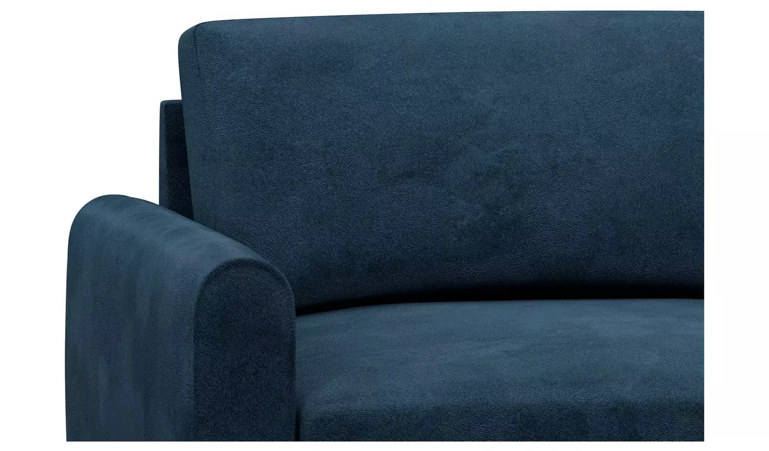 Hutch Velvet Round Arm 6 Seater Corner Sofa - Ink Blue