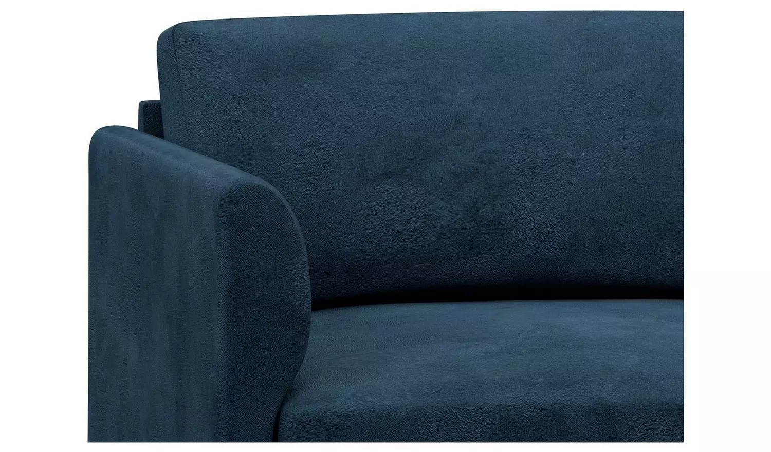 Hutch Slim Velvet Curve Arm 5 Seater Corner Sofa - Ink Blue