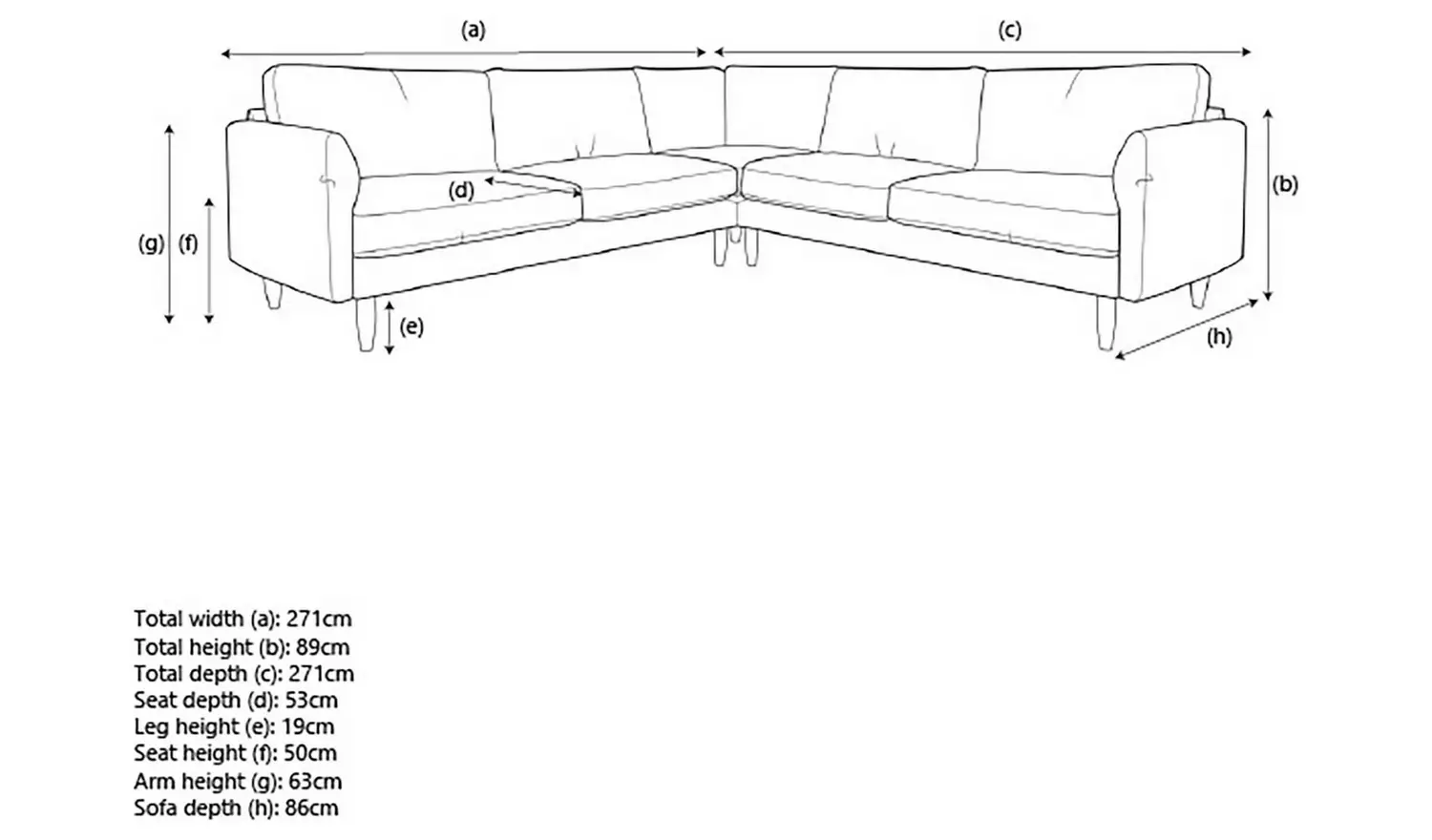 Hutch Velvet Curve Arm 7 Seater Corner Sofa - Ink Blue