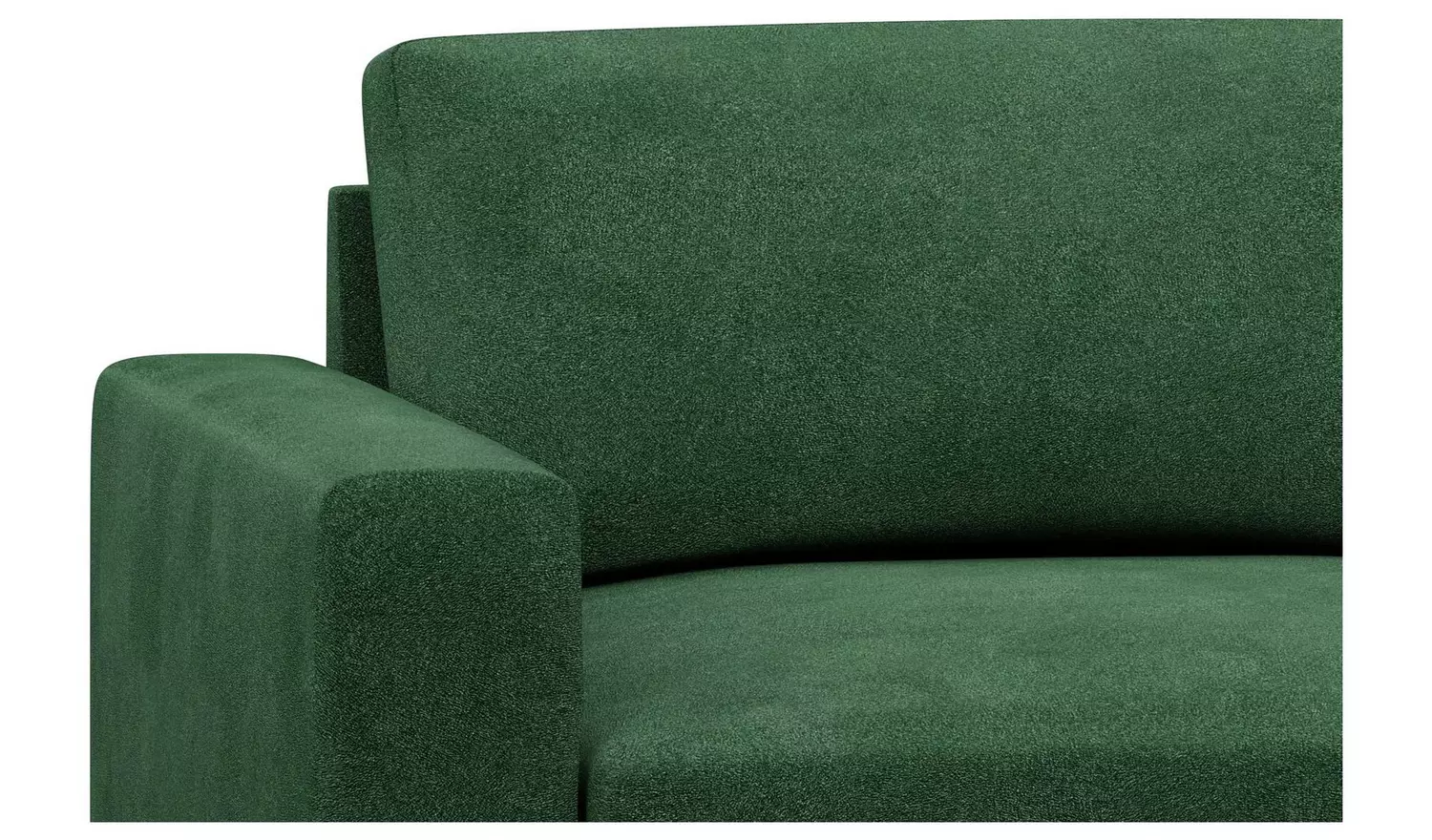 Hutch Velvet Block Arm 4 Seater Corner Sofa - Sage Green