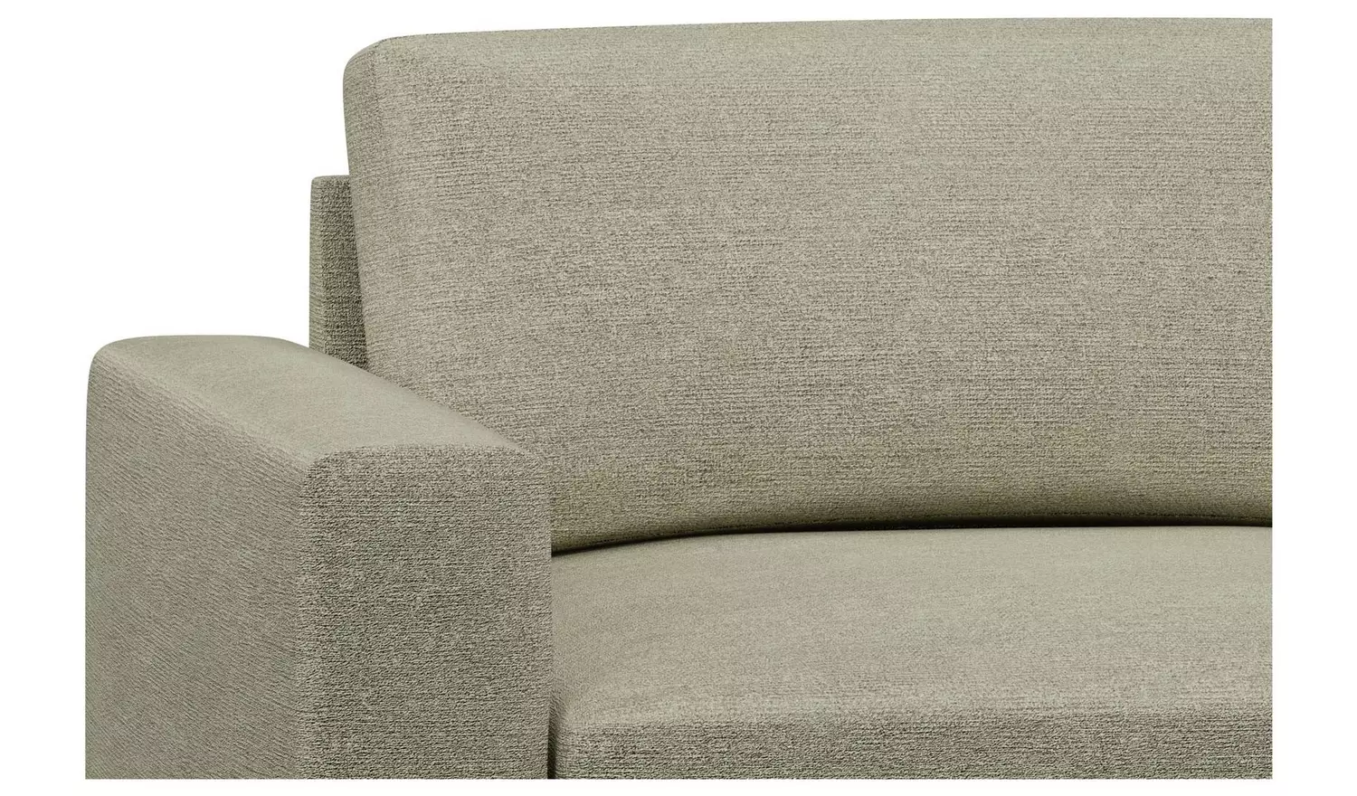 Hutch Fabric Block Arm 7 Seater Corner Sofa - Oat