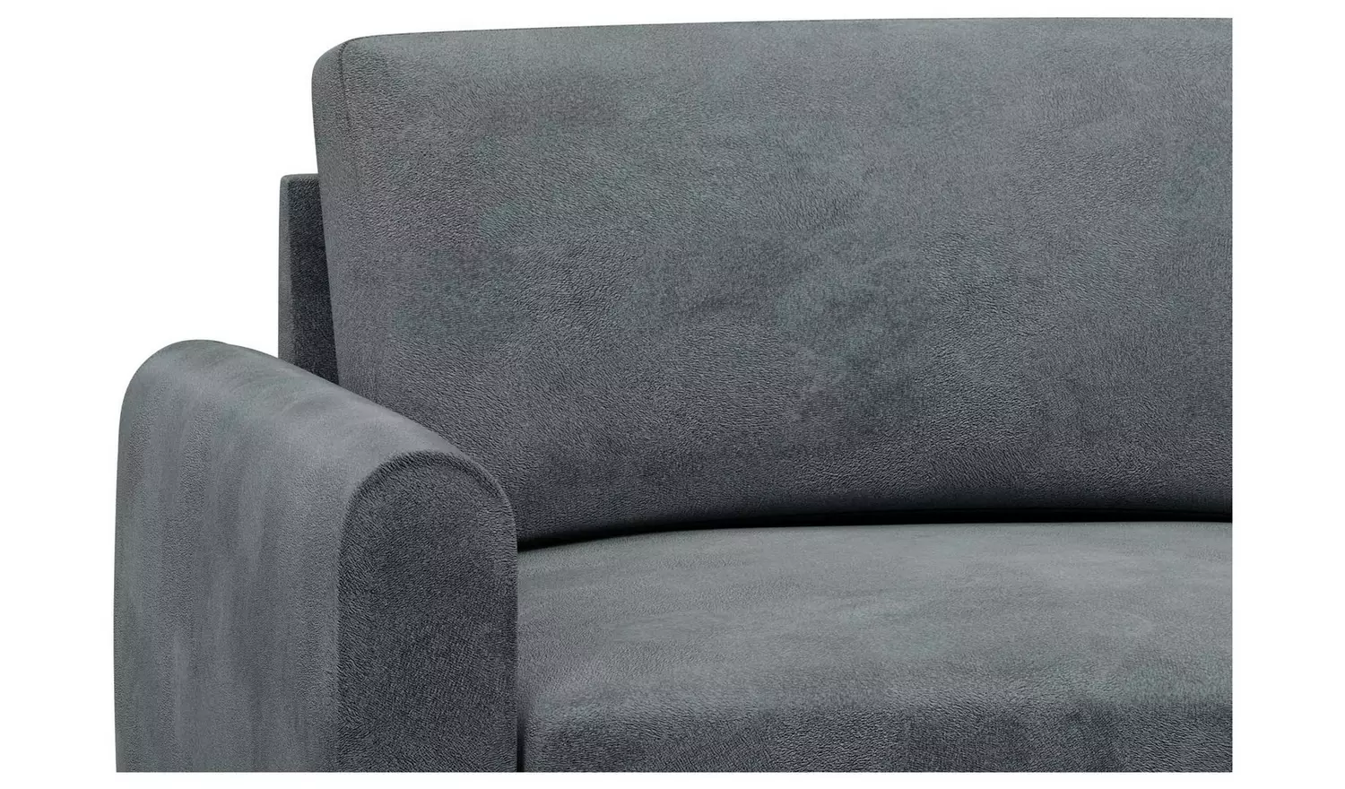 Hutch Velvet Round Arm 7 Seater Corner Sofa - Slate Grey