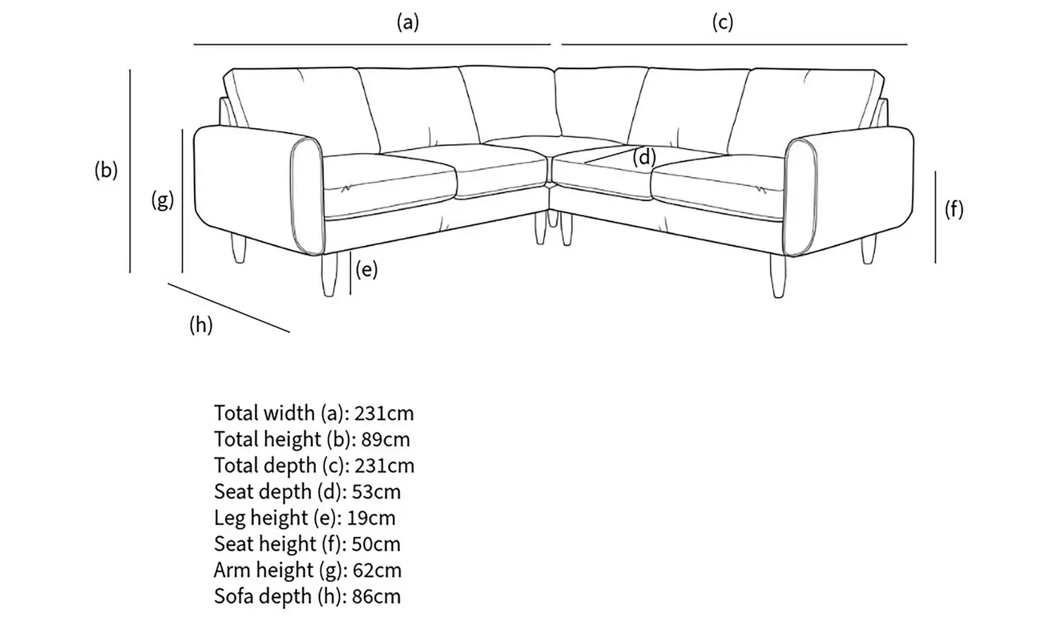 Hutch Plus Fabric Round Arm 5 Seater Corner Sofa - Dove Grey