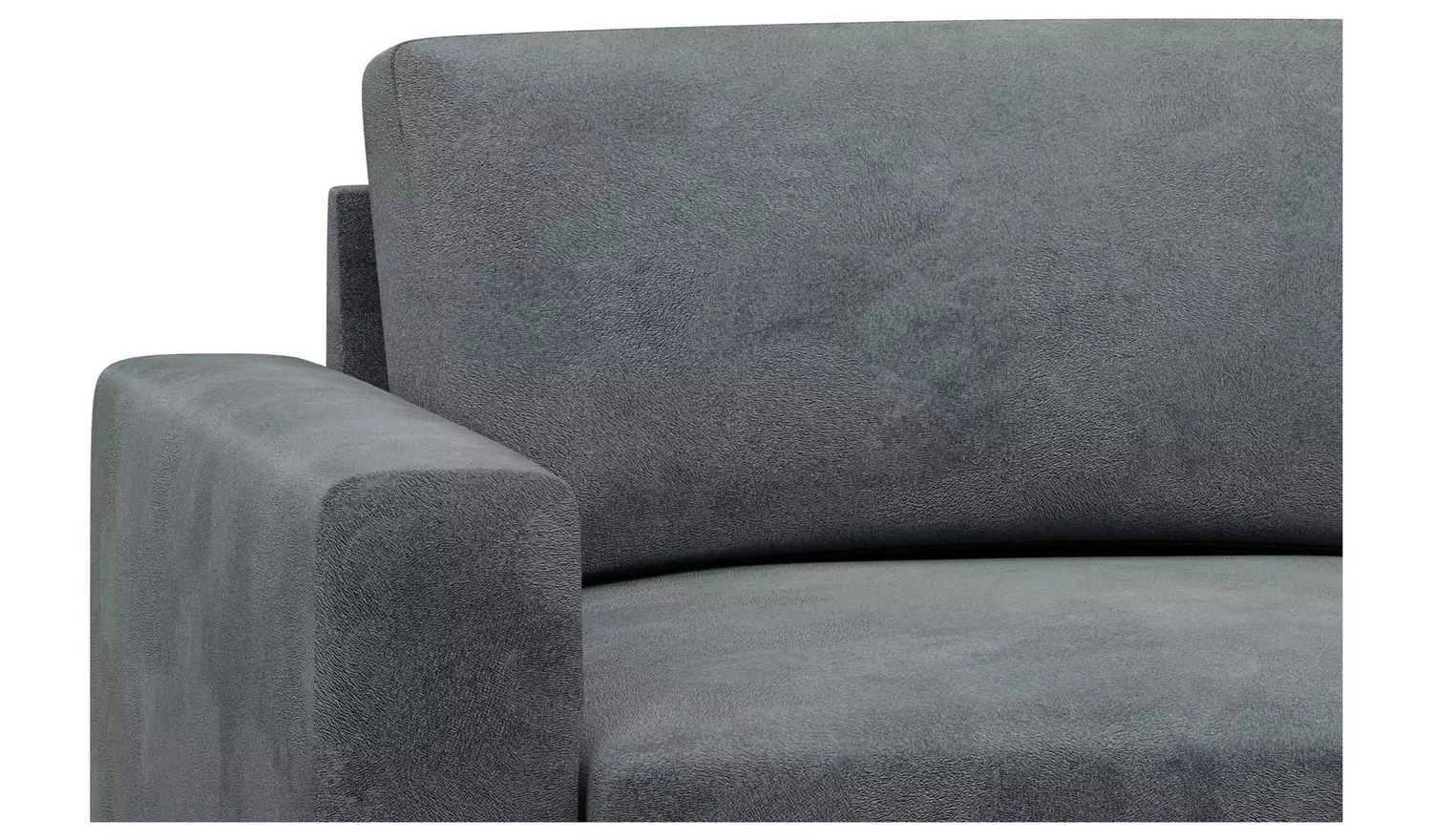 Hutch Velvet Block Arm 2 Seater Sofa - Slate Grey