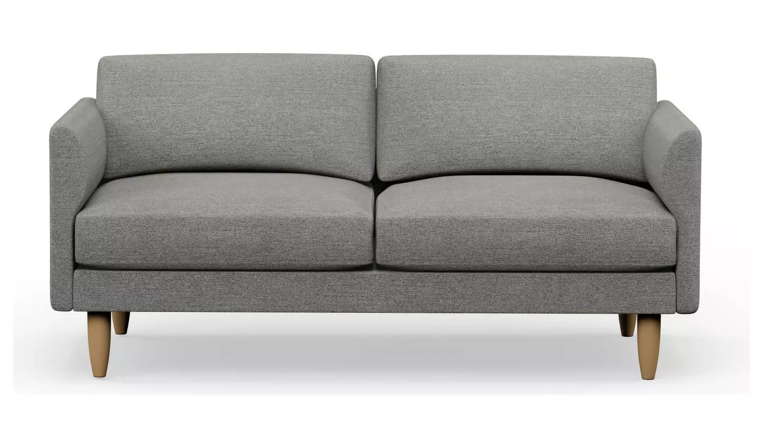Hutch Fabric Curve Arm 3 Seater Sofa - Dove Grey
