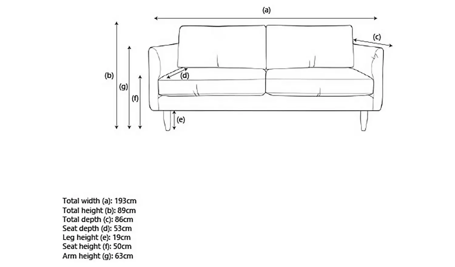 Hutch Velvet Curve Arm 3 Seater Sofa - Ink Blue
