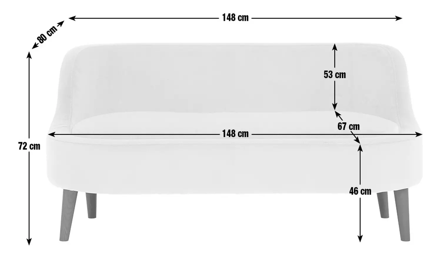 Habitat Beckett Fabric 2 Seater Sofa - Natural