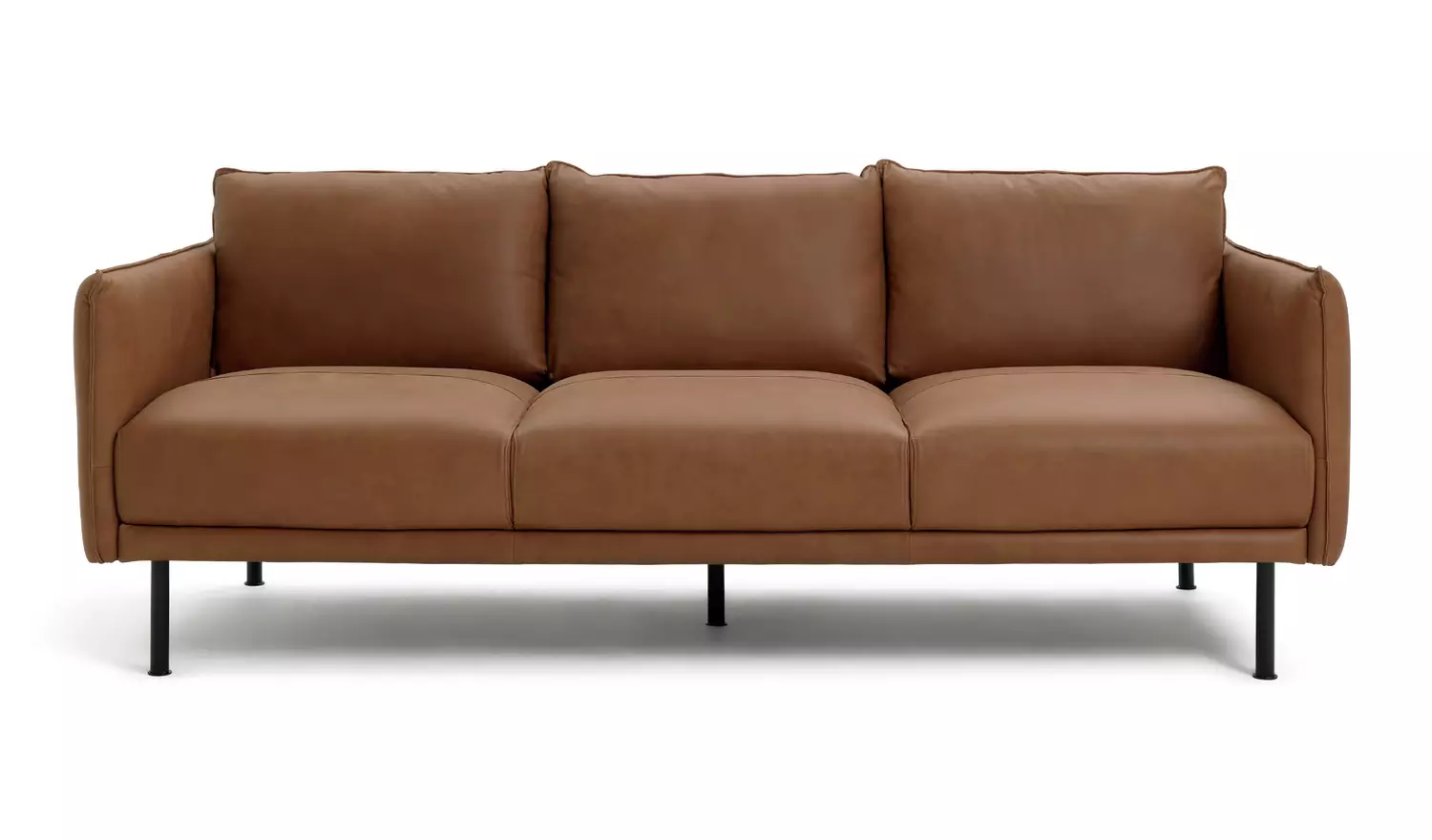 Habitat Moore Leather 4 Seater Sofa - Tan