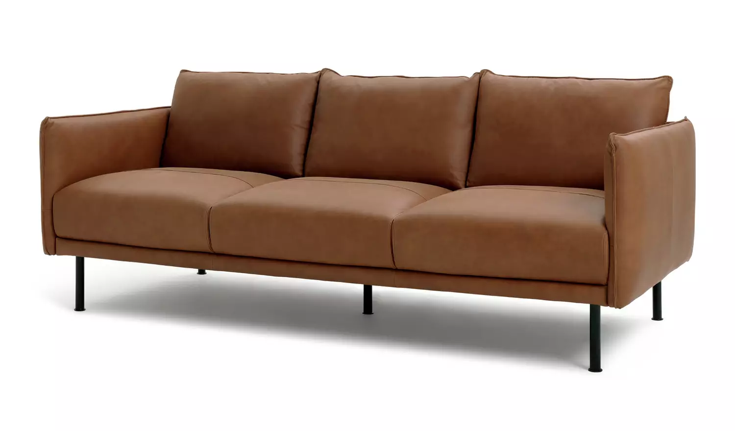 Habitat Moore Leather 4 Seater Sofa - Tan