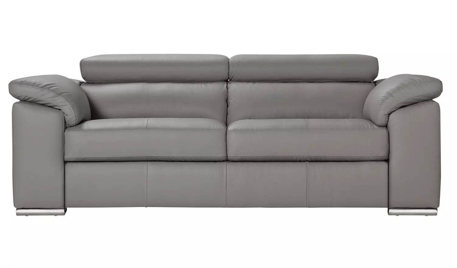 Argos Home Valencia Leather 3 Seater Sofa - Light Grey