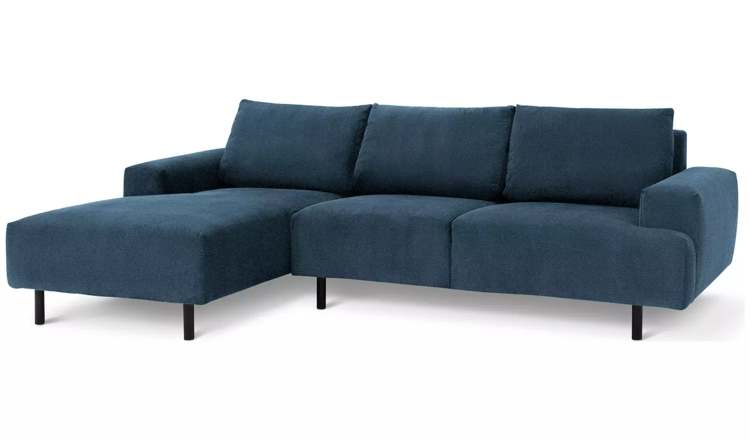 Habitat Julien Velvet Left Hand Corner Chaise Sofa - Navy