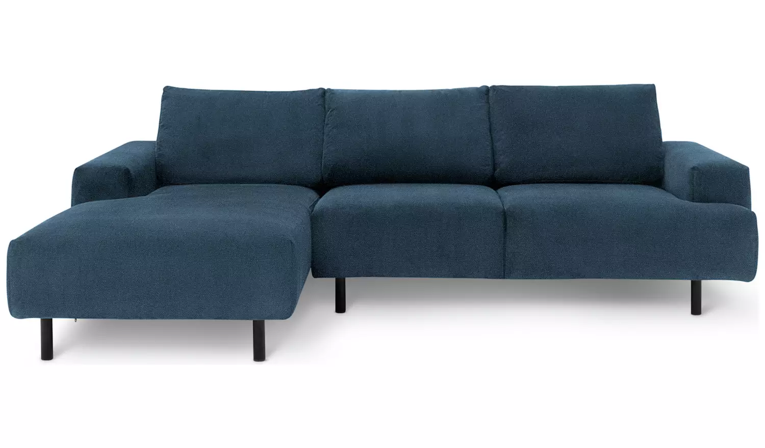 Habitat Julien Velvet Left Hand Corner Chaise Sofa - Navy