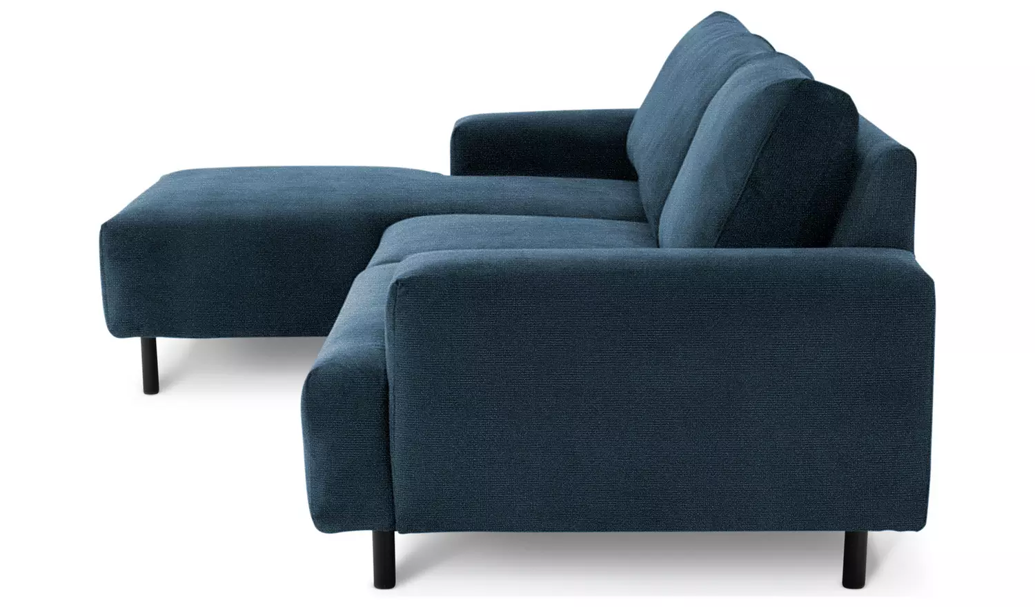 Habitat Julien Velvet Left Hand Corner Chaise Sofa - Navy