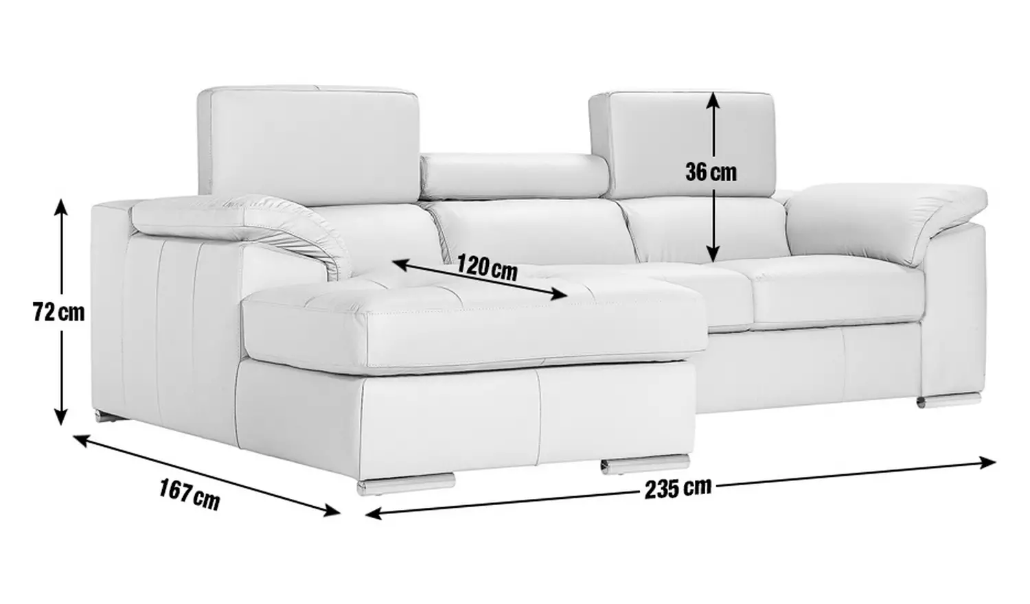 Argos Home Valencia Left Hand Corner Chaise Sofa - Black