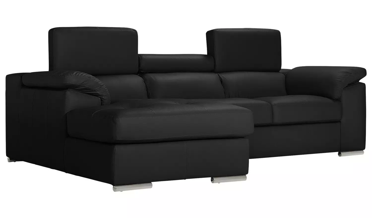Argos Home Valencia Left Hand Corner Chaise Sofa - Black