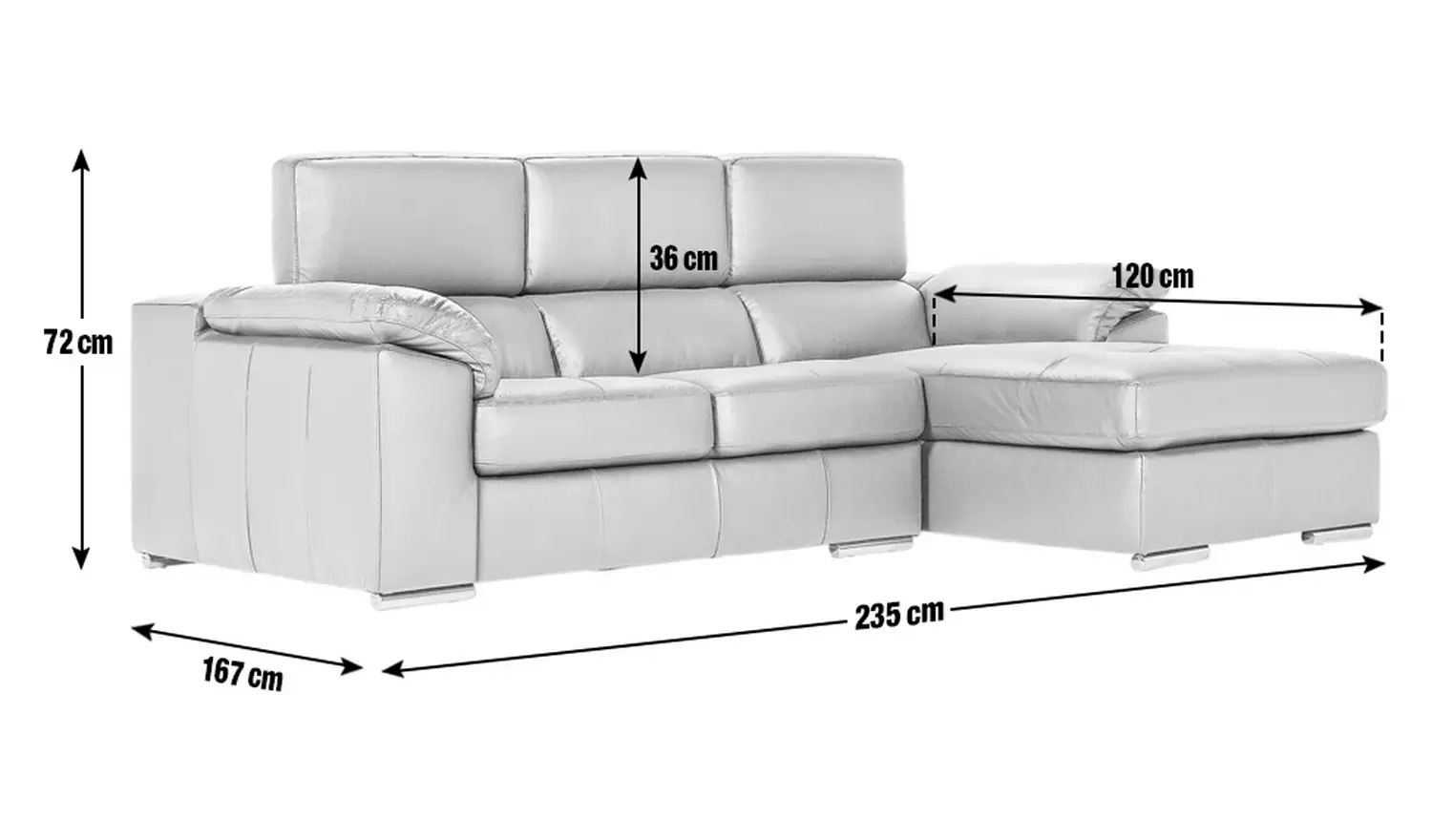 Argos Home Valencia Right Hand Corner Chaise Sofa - Black