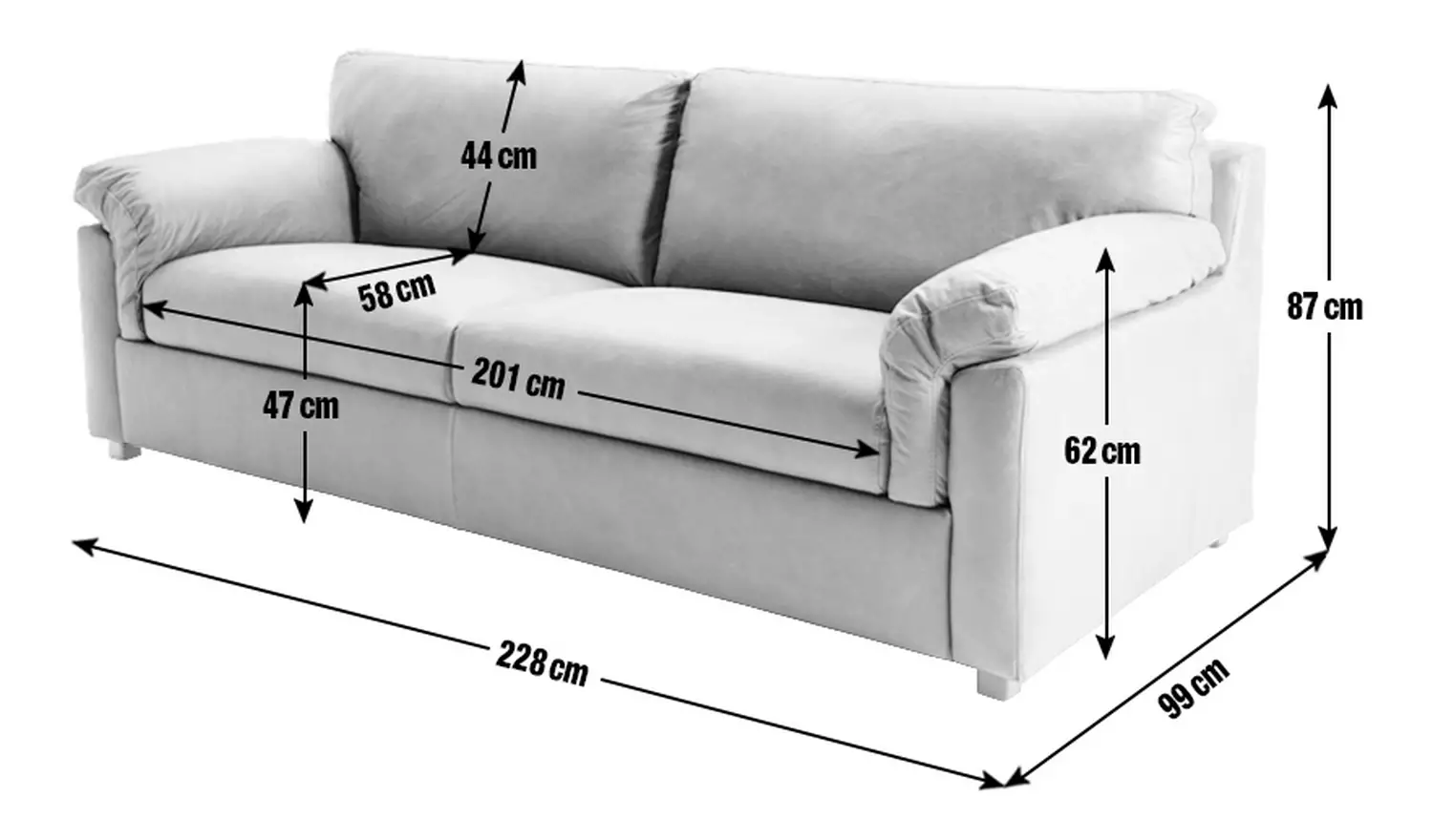 Habitat Florence Leather 4 Seater Sofa - Tan
