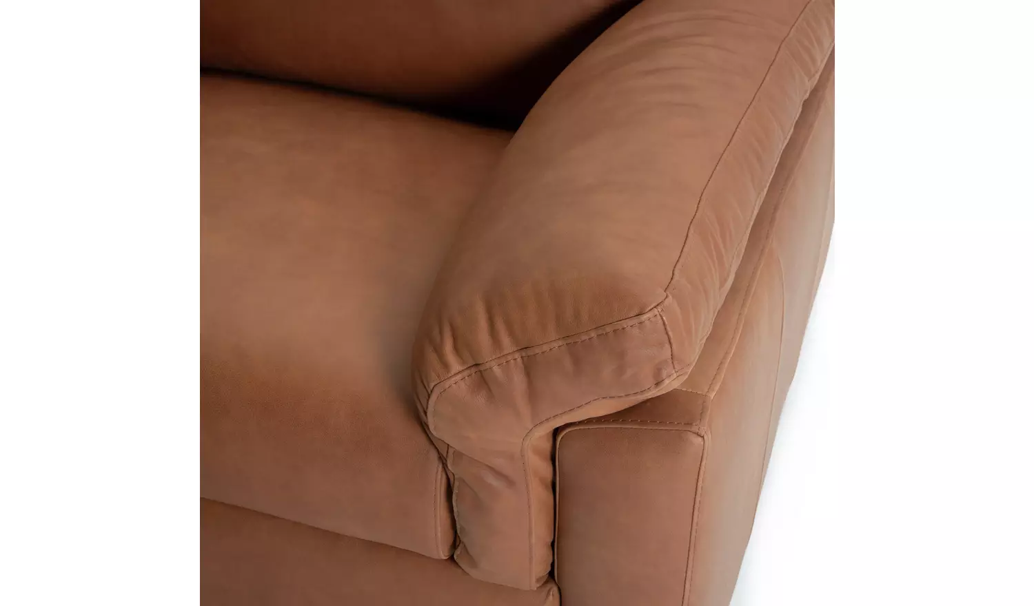 Habitat Florence Leather 4 Seater Sofa - Tan