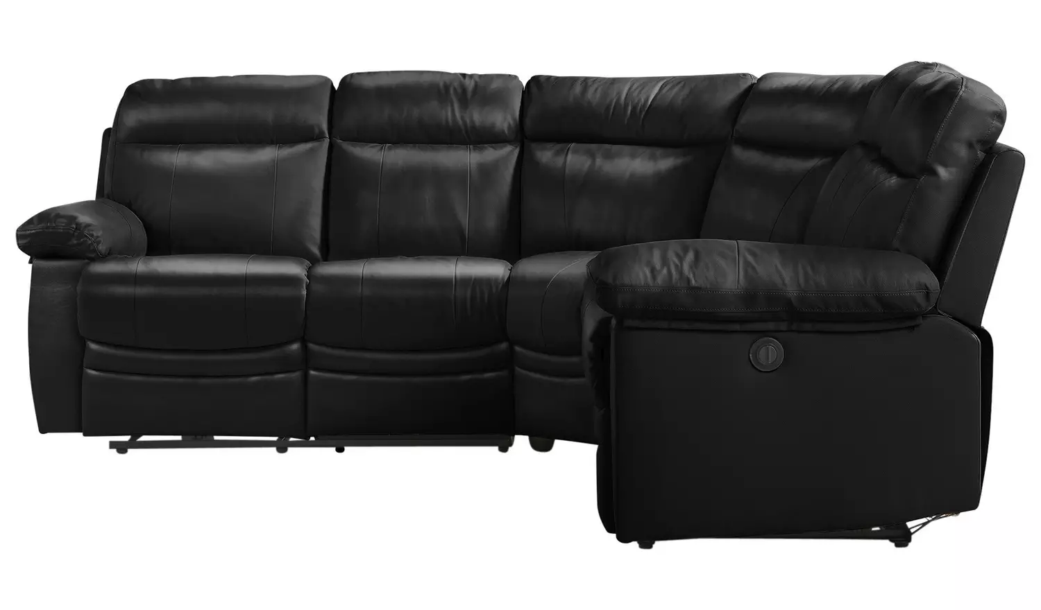 Argos Home Paolo Leather Power Recliner Corner Sofa - Black