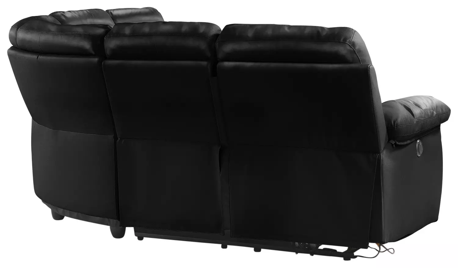 Argos Home Paolo Leather Power Recliner Corner Sofa - Black