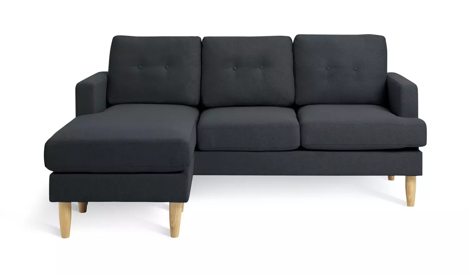 Habitat Joshua Fabric Reversible Chaise Corner Sofa-Charcoal