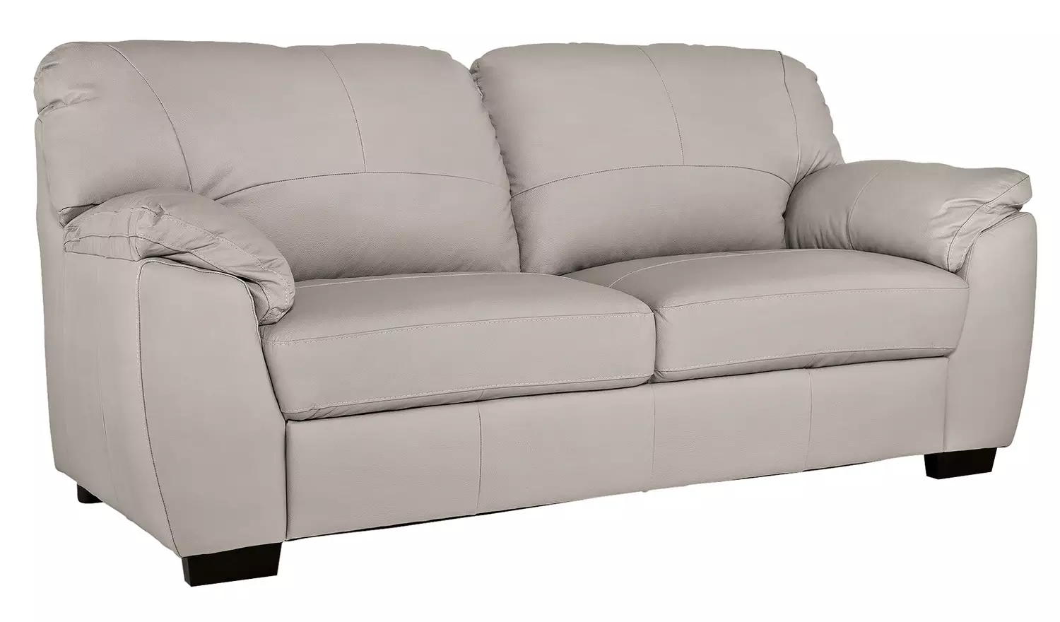 Argos Home Milano Leather 3 Seater Sofa - Light Grey