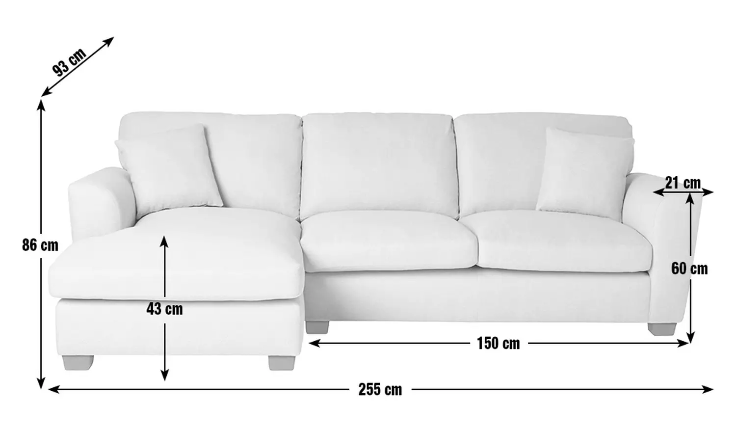 Argos Home Joelle Left Hand Corner Chaise Sofa - Stone