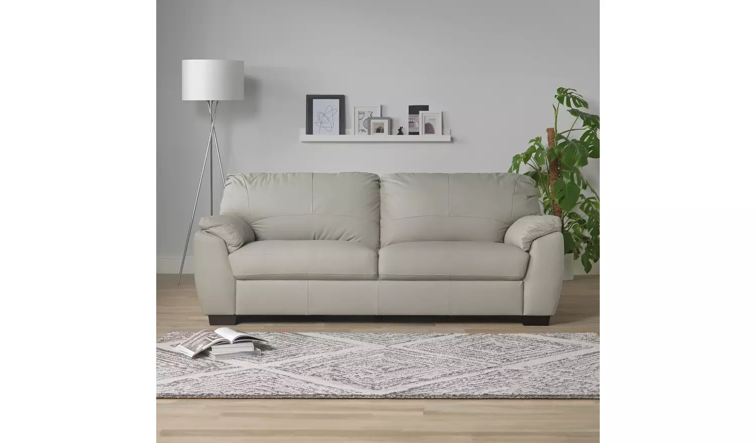 Argos Home Milano Leather 4 Seater Sofa - Black