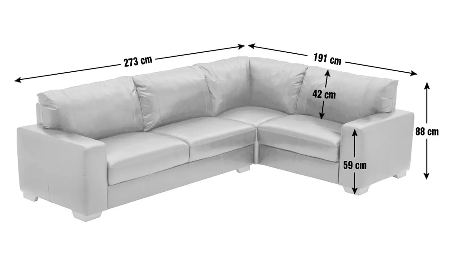 Habitat Eton Leather Right Hand Corner Sofa - Tan