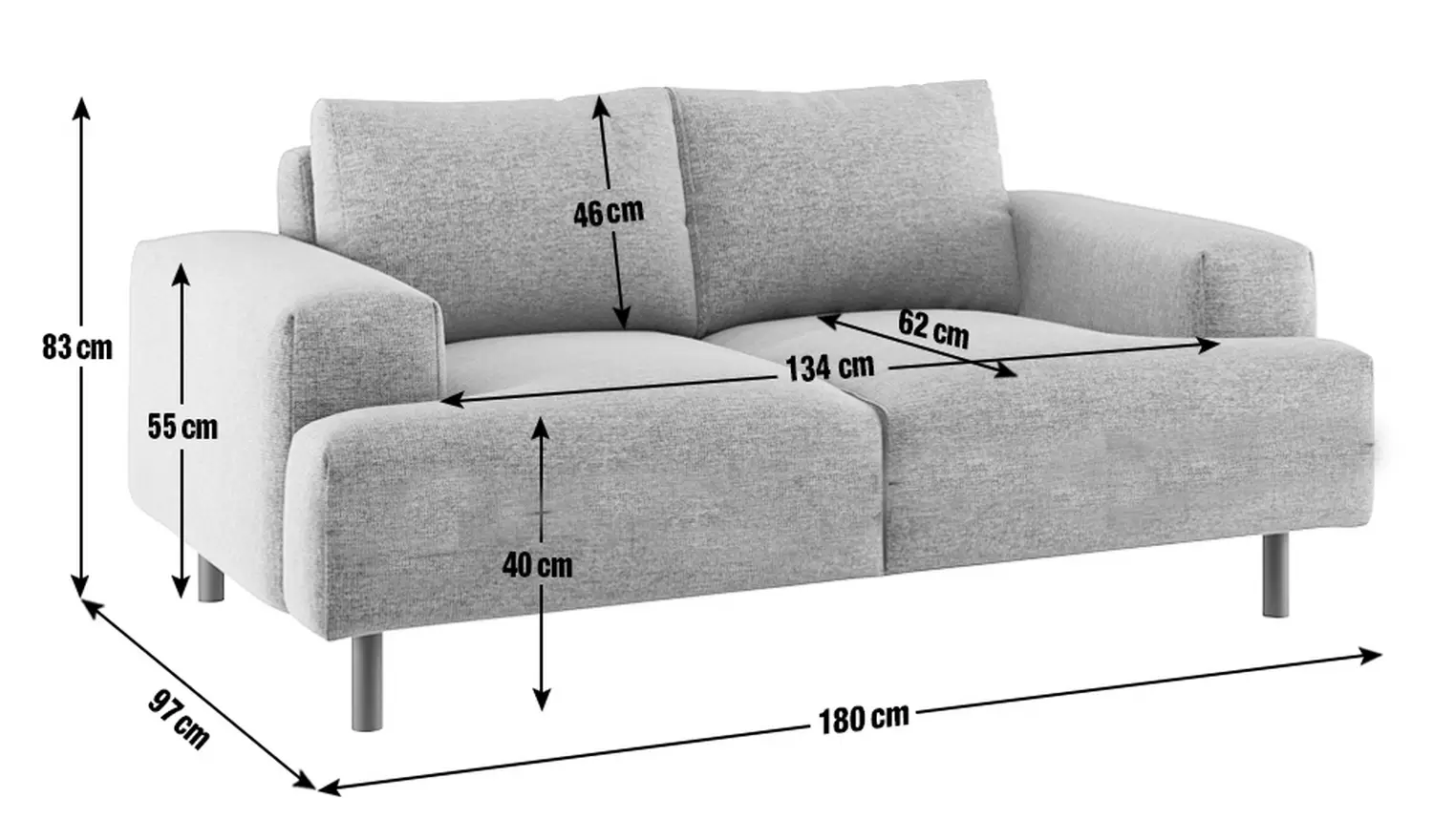 Habitat Julien Fabric 2 Seater Sofa - Beige