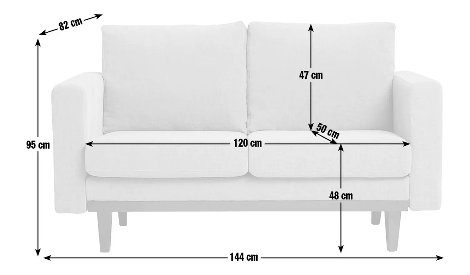 Habitat Della Fabric 2 Seater Sofa - Natural