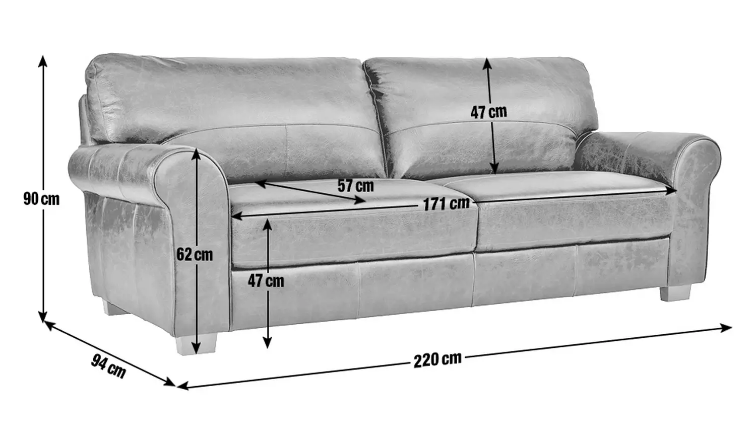 Argos Home Salisbury Leather 4 Seater Sofa - Tan