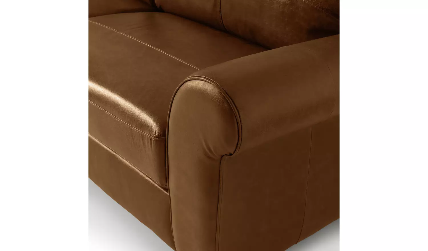Argos Home Salisbury Leather 4 Seater Sofa - Tan