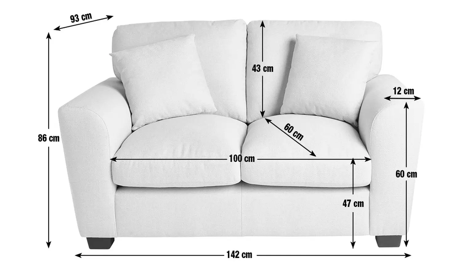 Argos Home Joelle 2 Seater Fabric Sofa - Stone