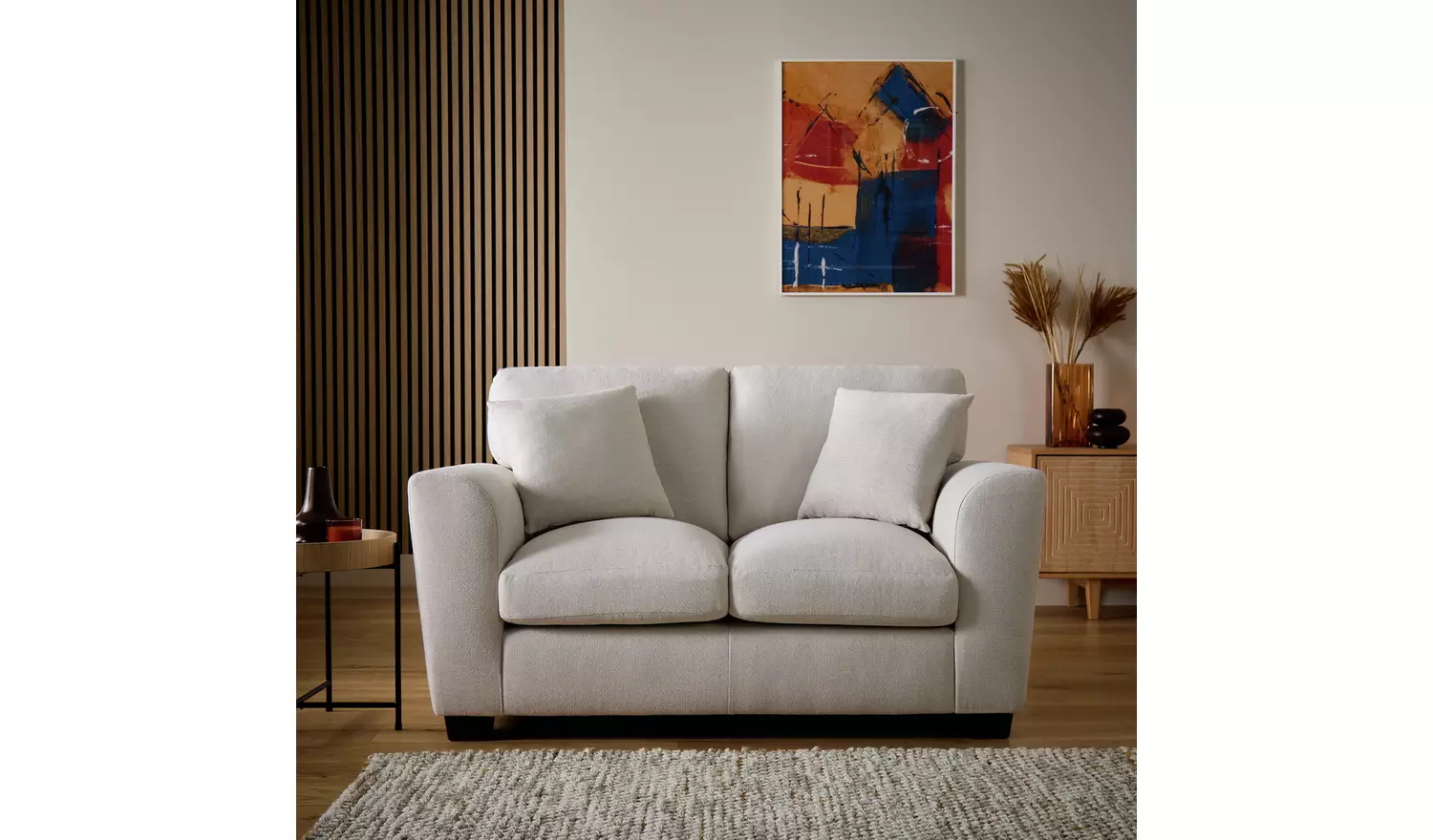 Argos Home Joelle 2 Seater Fabric Sofa - Stone