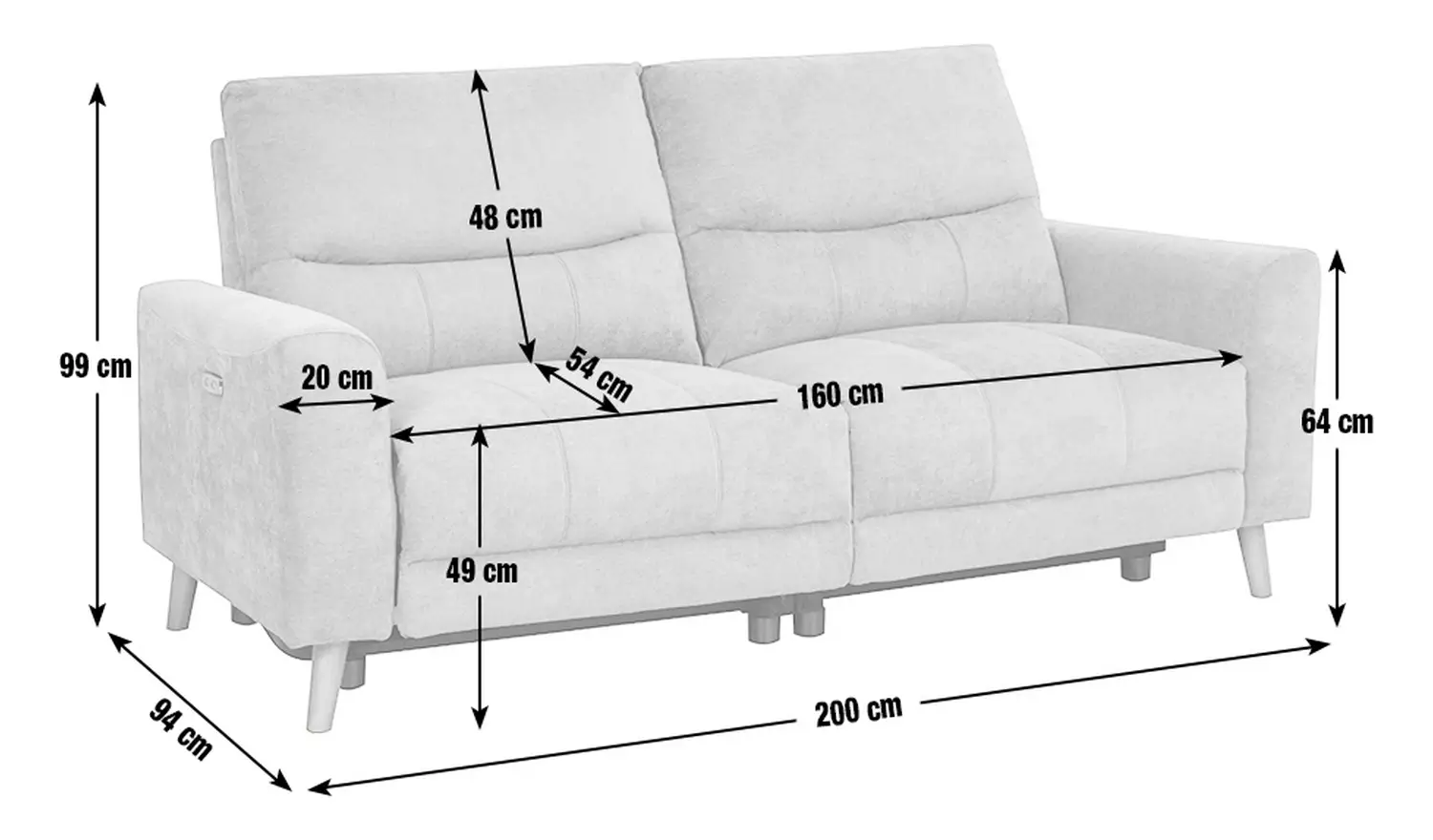 Argos Home Ezra Fabric 3 Seater Recliner Sofa - Green